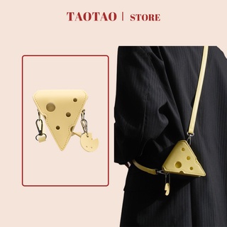 Túi đeo chéo nữ cá tính pho mát hình tam giác dễ thương túi ví