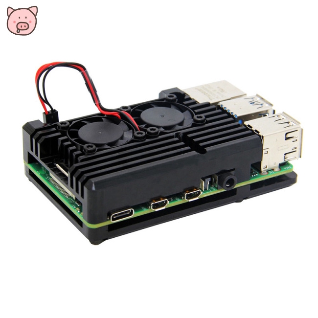 For Raspberry Pi 4 Aluminum Metal Case Box with Dual Fan Heat Sink | BigBuy360 - bigbuy360.vn