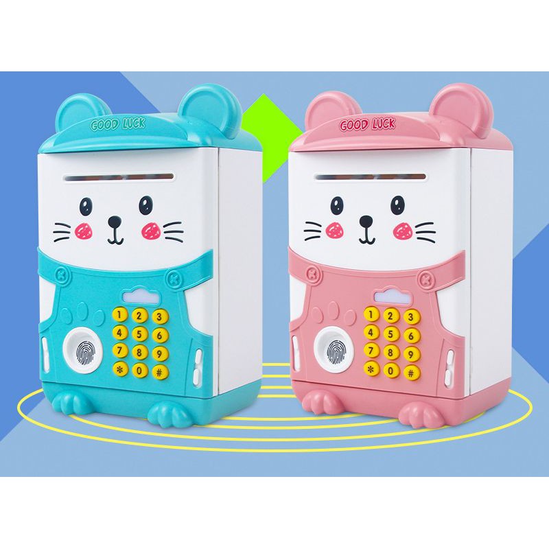 Két sắt mini dấu vân tay hình mèo,,,