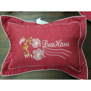 Bộ 2 vỏ gối kích thước 50x70cm có trần màu đỏ đô