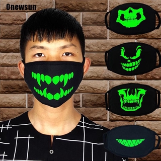 Khẩu Trang Cotton Chống Bụi Dạ Quang In Hình Anime Độc Đáo