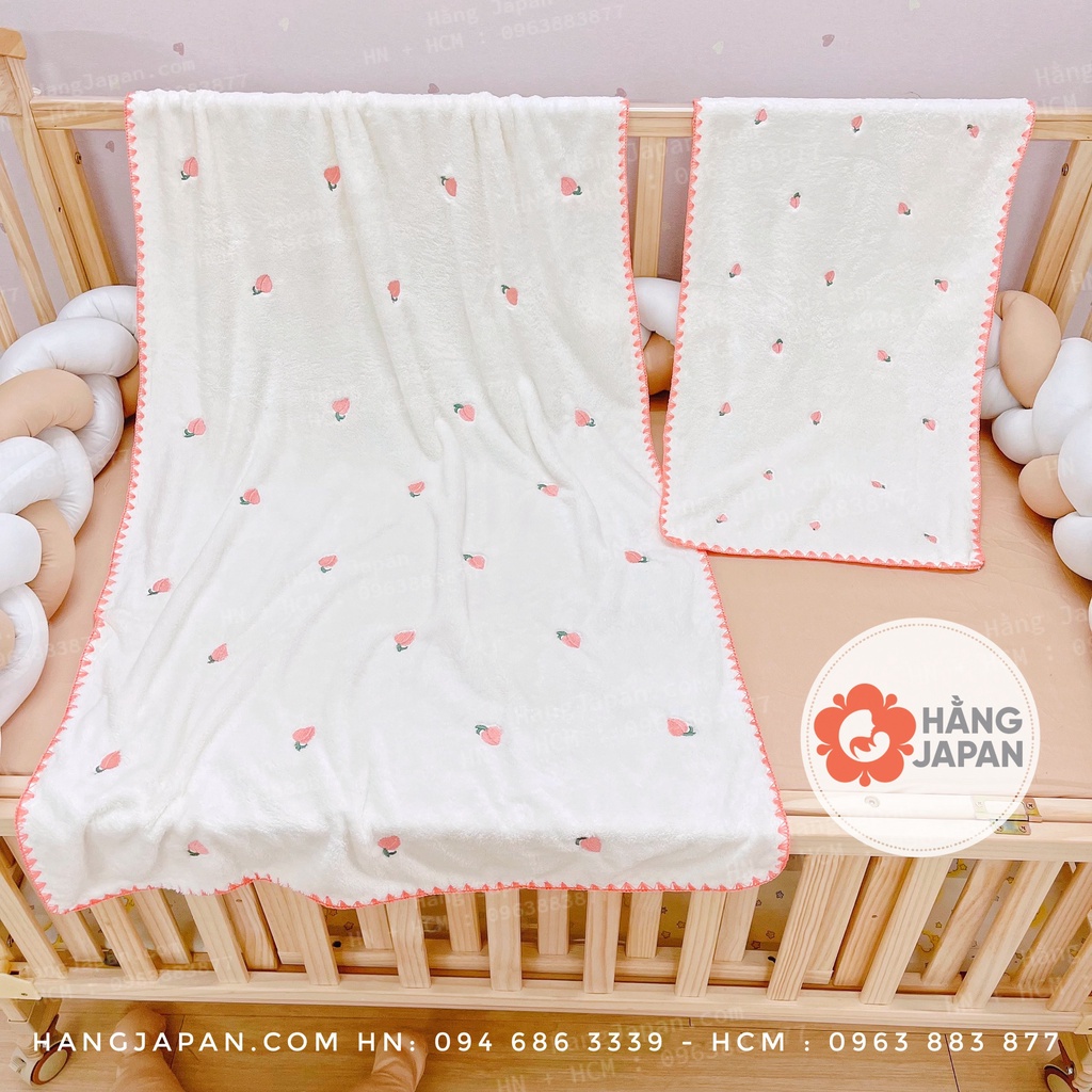 Sét khăn tắm - khăn mặt vải xô thêu viền họa tiết đáng yêu