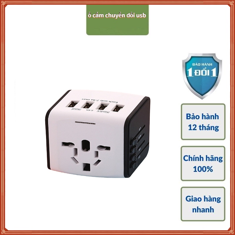 【Vận chuyển nhanh chóng】 Du lịch chất lượng cao Ổ cắm chuyển đổi USB Type-c Đa năng Đa chức năng Chống sốc Ổ cắm điện màu xanh lá cây Tích hợp cổng USB Ổ cắm điện đa năng thông minh An toàn Chống va đập