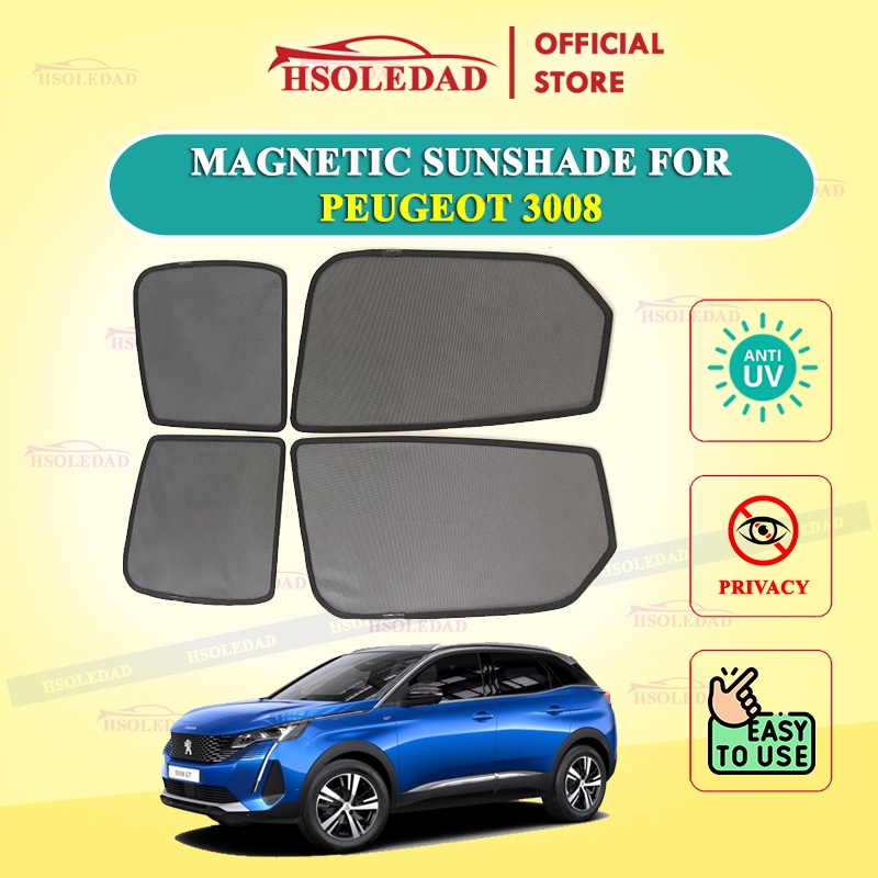 Rèm che nắng nam châm cho xe Peugeot 3008 , bộ 4 tấm cho 4 cửa, hàng loại 1 cao cấp nhất, vừa khít kính