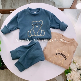 Set bộ dài tay thu đông cho bé chất tăm, quần áo trẻ con V01