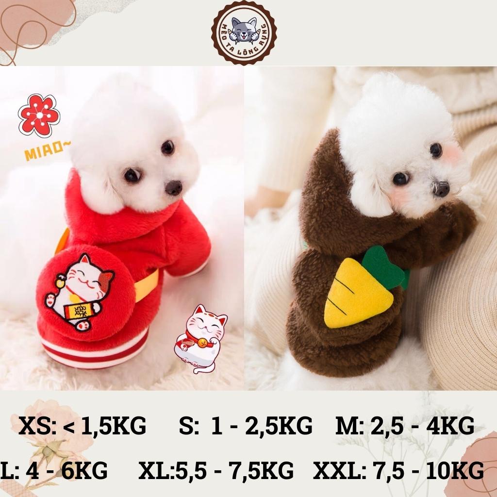 Áo cho chó cún poodle mèo con thú cưng lớn giữ ấm cho mùa đông chất bông len, quần áo cho thú cưng dành cho chó mèo