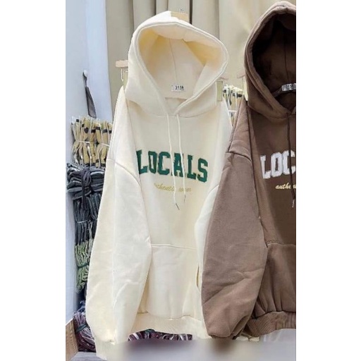 Áo Hoodie Local Nam Nữ Chất Nỉ Cotton, Áo Form Rộng Mũ 2 Lớp Dày Dặn