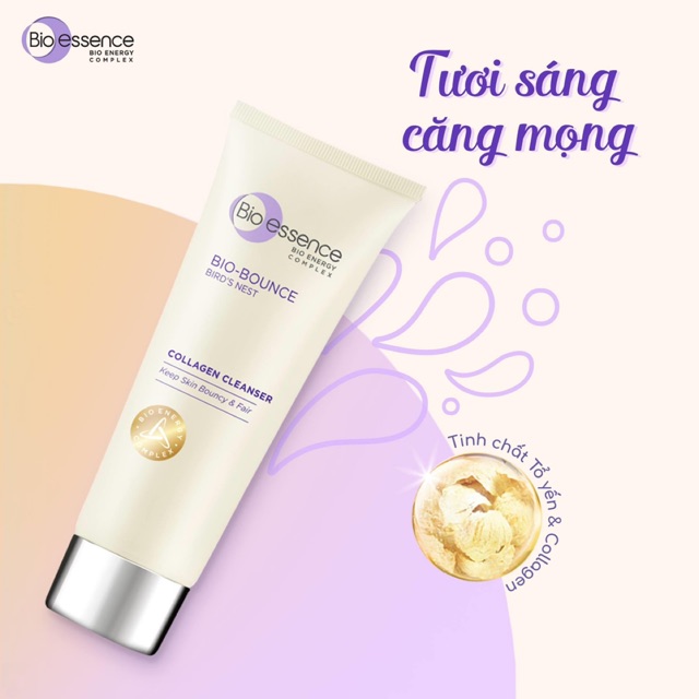 BIO-ESSENCE Sữa Rửa Mặt Bio-Essence Bounce Tươi Sáng &amp; Căng Mọng Da 100g