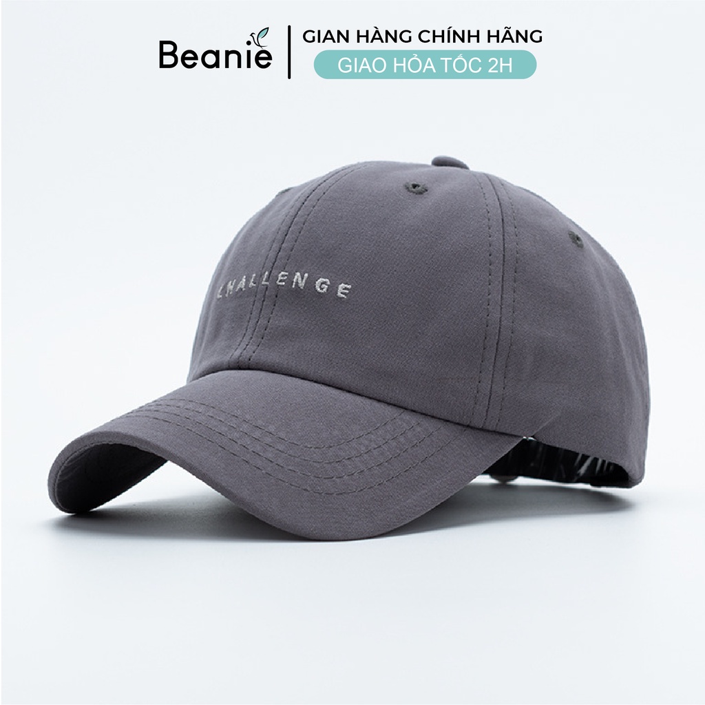 Mũ Lưỡi trai BEANIE Thiêu Chữ Challenge Unisex Nam Nữ, Nón Kết Ulzzang Phong Cách Hàn Quốc Màu Be, Trắng LT02
