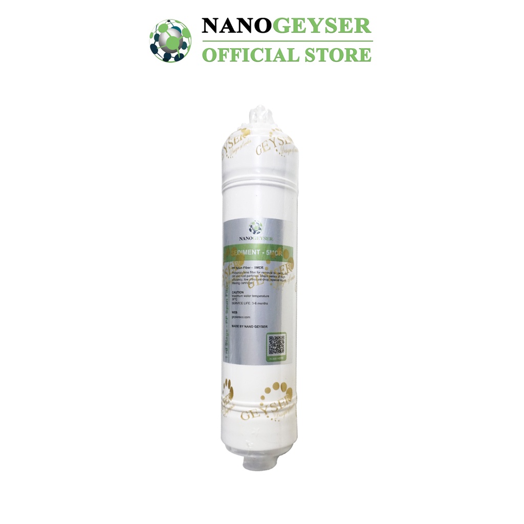 Bộ 3 lõi đúc máy lọc nước 123 dùng cho máy RO lõi đúc, Lõi Sediment 5MCR, Pre Carbon, Sediment 1MCR Nano Geyser