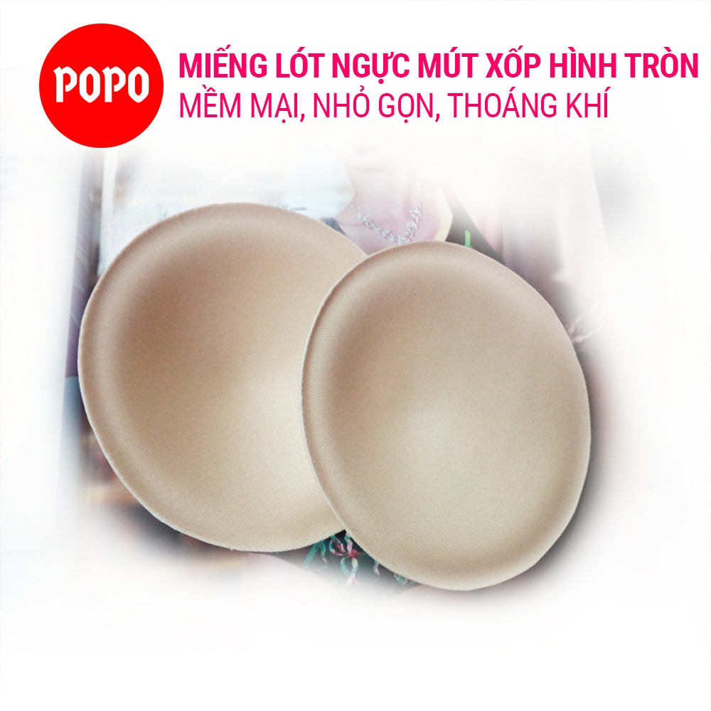 Mút độn ngực hình tròn (2 miếng) giúp độn ngực áo tập gym, bikini, đồ bơi phụ liệu may mặc thoáng khí, mềm mại ML4 POPO