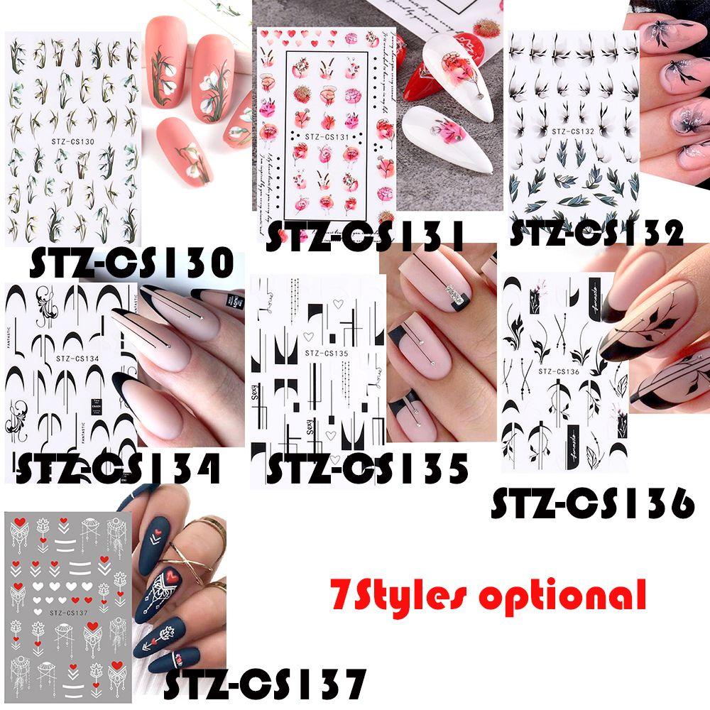 Sticker Dán Móng Nghệ Thuật Màu Trắng Xanh Lá