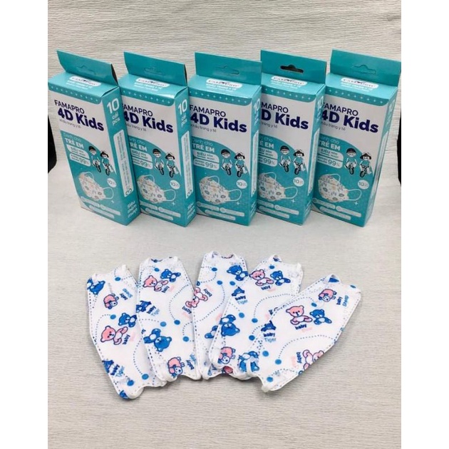 [ 4D, KF94 Kids Famapro Thùng 500 cái] [Khẩu trang em bé] Khẩu Trang Y Tế Famapro 4D, KF94 Kids - Hà
