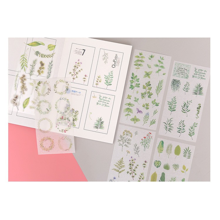 Set 6 tấm sticker dán vở, sổ tay hình hoa siêu cute Sakura Shop