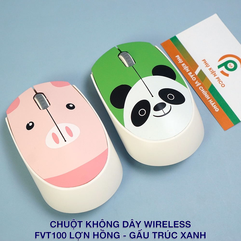 Chuột không dây hồng Wireless - Chuột máy tính không dây dễ thương cute hình thú đối thủ của Logitech