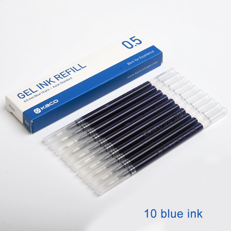 Hộp 10 Ruột Bút Bi Mực Nước Ngòi 0.5mm 110mm 110mm Nhiều Màu Sắc