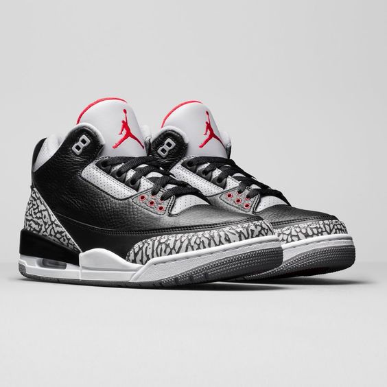 Giày Thể Thao Air Jordan 3 OG Màu Đen Có Hộp R9ON COKY Thời Trang Cho Nam Và Nữ
