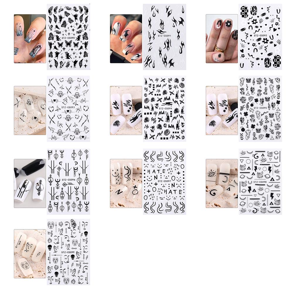 MELODG Sticker Dán Móng Hoạ Tiết Hình Học