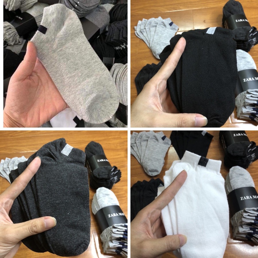COMBO 2 đôi tất chân nam cổ ngắn hàng đẹp MÀU XÁM - ĐEN - TRẮNG
