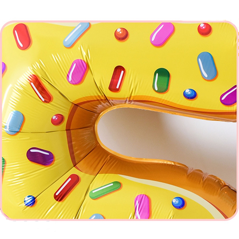 Bong bóng lá nhôm 32 inch hoa văn bánh donut độc đáo trang trí tiệc cưới / sinh nhật cho bé