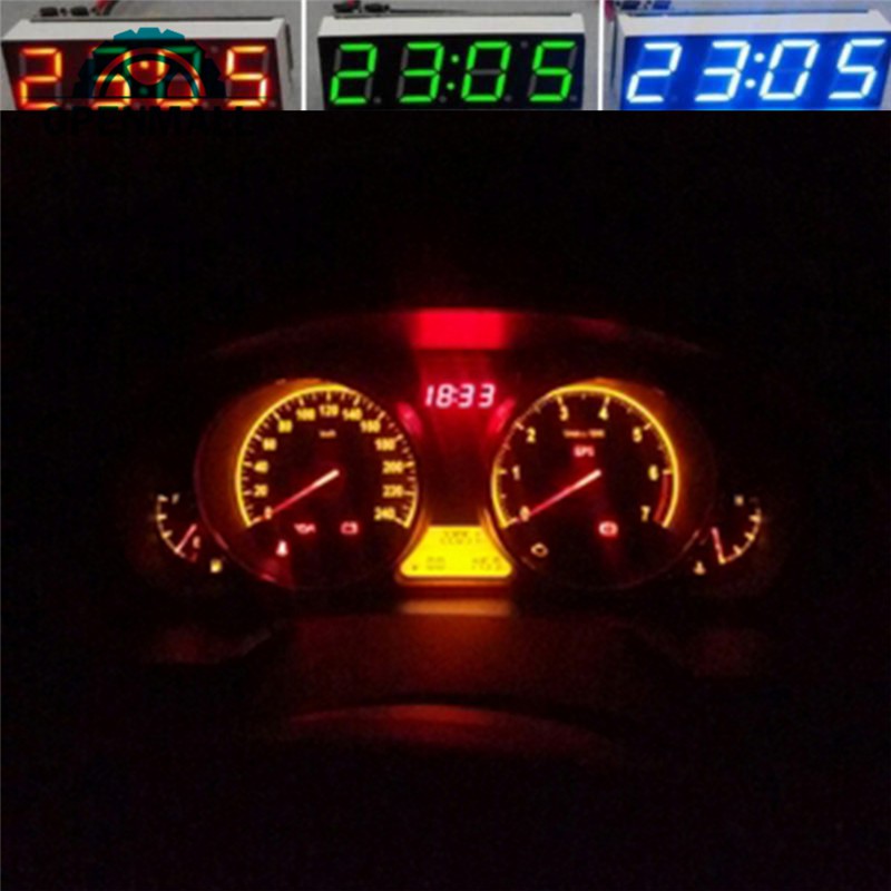 Đồng hồ báo giờ kiêm vôn kế và nhiệt kế hiển thị số điện tử cho xe hơi