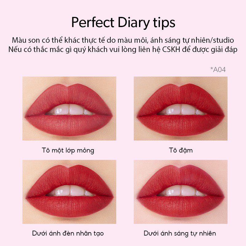 Son Môi Perfect Diary Cao Cấp 10 Màu Tùy Chọn Trang Điểm Chuyên Nghiệp 3.2g