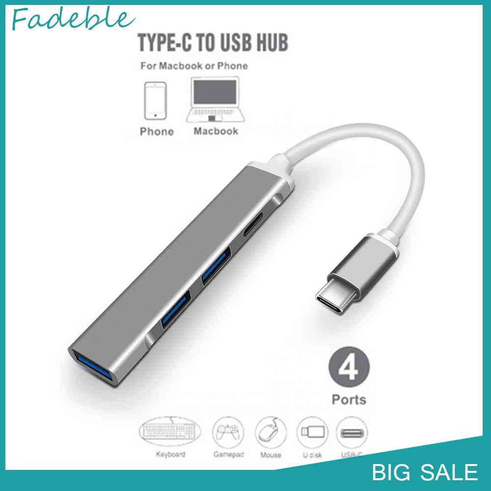 Bộ Chia Cổng Type-C USB C 4 Trong 1 USB 3.0 2.0 Chất Lượng Cao