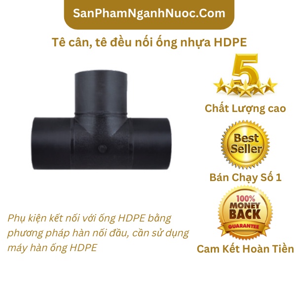 Tê cân HDPE 75 Hàn Đối Đầu