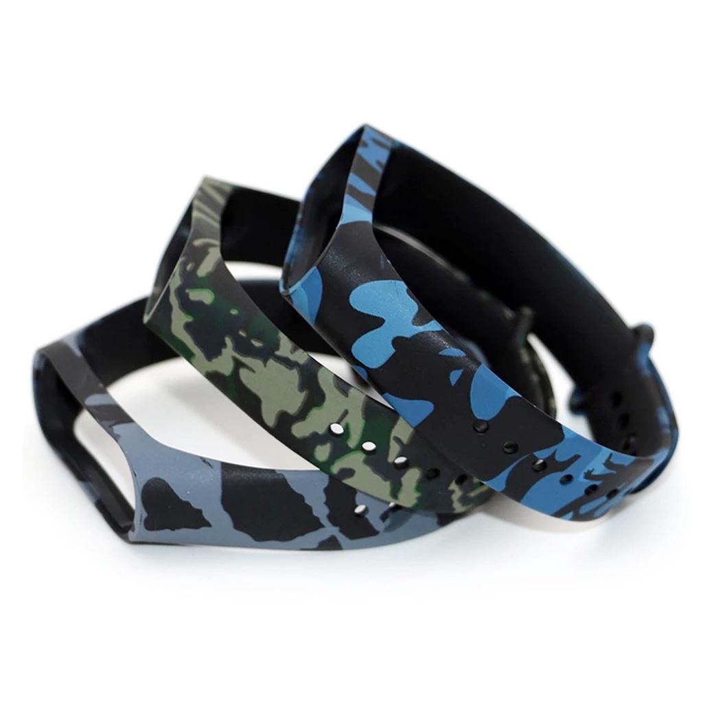 Dây Đeo Thay Thế Chất Liệu Silicon Hoạ Tiết Rằn Ri Cho Xiaomi Mi Band 3 / 4 Mi Band 5 / 6