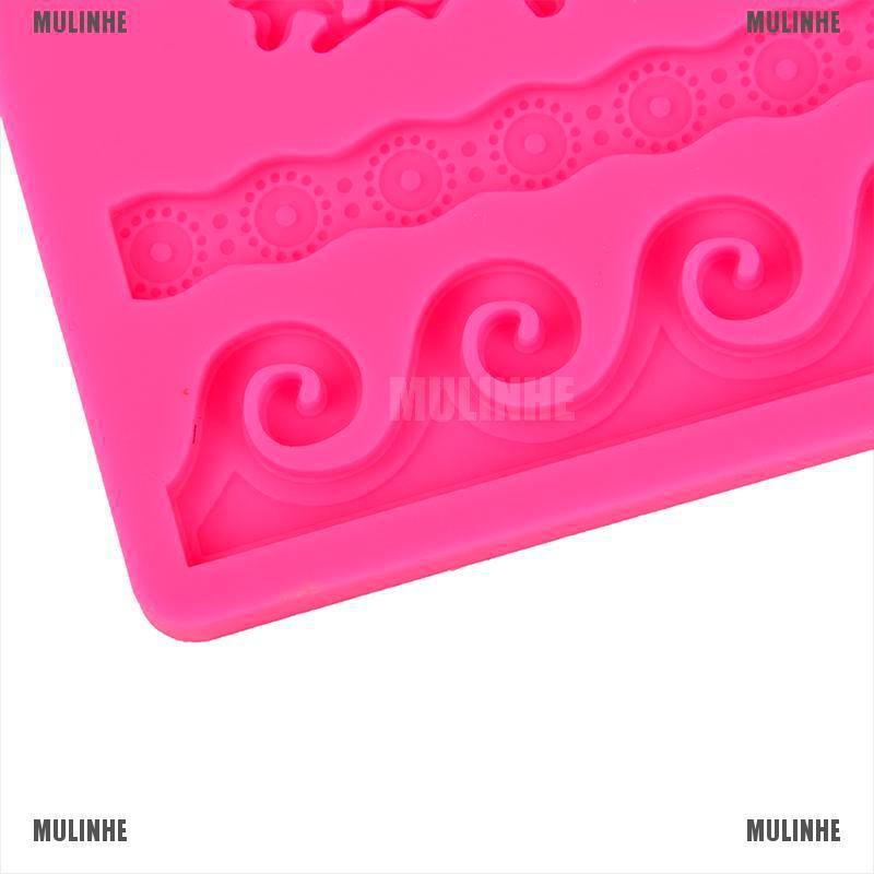Khuôn Silicone Tạo Hình Làm Bánh Hình Sóng Biển DIY
