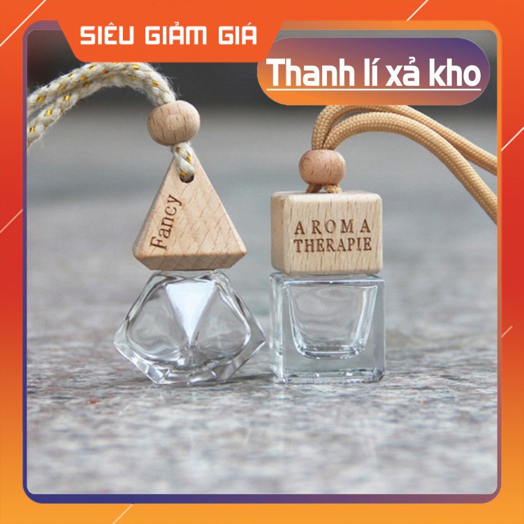 Lọ Đựng Tinh Dầu Lục Lăng Treo Xe Ô Tô - Vỏ Chai Tinh Dầu Thủy Tinh - Tinh Dầu Thơm Phòng - Khử Mùi Phòng - Tủ Quần Áo