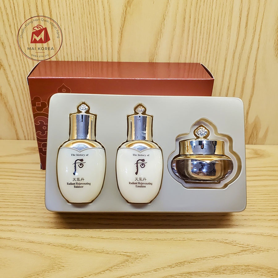 Set dưỡng Whoo tái sinh hoa hiên chống lão hóa da Radiant Rejuvenating cao cấp mini 5 món sản phẩm