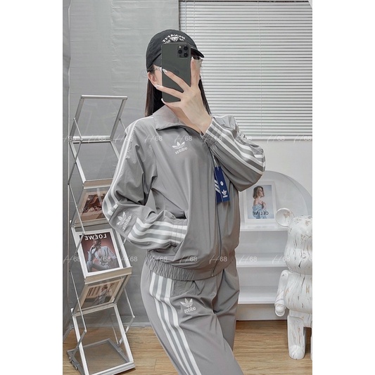 (Hàng Xuất Xịn) Sét gió ghi khói nữ DÂY DỆT BẢN TO In thêu sắc nét Chất gió mềm co giãn