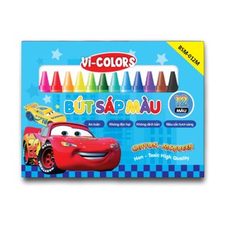 Combo 10 Hộp Bút sáp 12 màu Ô tô Mc Queen