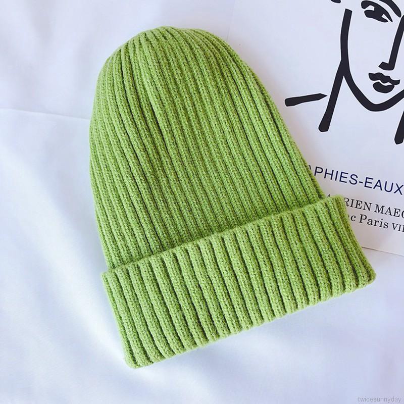 Mũ len màu trơn ấm áp cho bé
