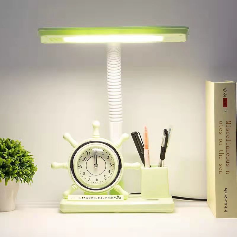 Đèn led Để Bàn Học Tập Kiểu Hoạt Hình Dễ Thương Cho Trẻ Em - 1Me Åååååååååè Quảngjcô Có Đồng Hồ Báo Thức 1⁄2å ° Vi Sợi / *