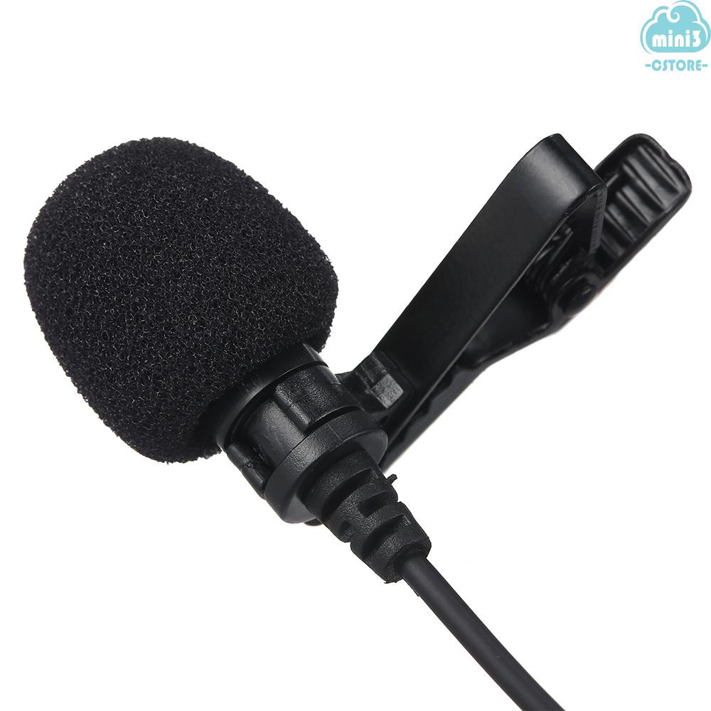 (V06) 3.5mm Recording Microphone Lapel Clip-on Mic for IOS Android/Windows Cellphones Clip Podcast Noiseless Microphone for Bloggers with 3.0m Wire 3.5mm Audio Adapter 4pin to 3 pin