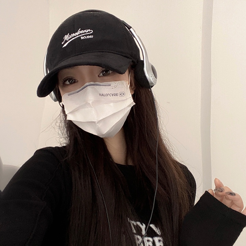 Mũ Lưỡi Trai Mềm Vành Cong In Chữ Thời Trang Bốn Mùa Phong Cách Hàn Quốc Chất Lượng Cao