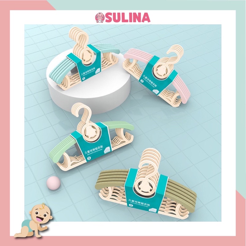 móc phơi quần áo trẻ em quần áo sơ sinh loại nhựa dày xịn set 5 chiếc SULINA OFFICIAL M03