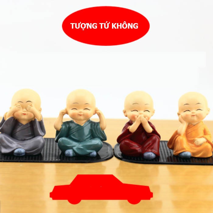  Bộ tượng tứ không với nhiều màu sắc ngộ nghĩnh (gồm 4 chú tiểu)