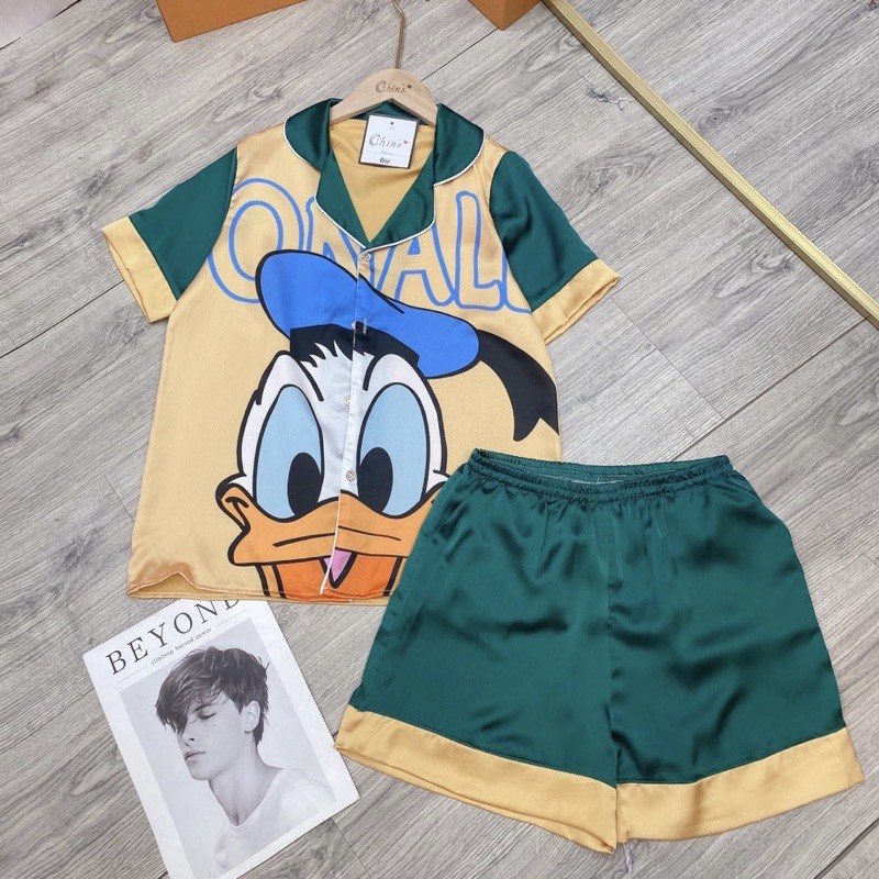] Bộ đồ Pijama lụaBộ lụa thiết kế Quần Sooc Họa tiết chất liệu mát lịm | BigBuy360 - bigbuy360.vn