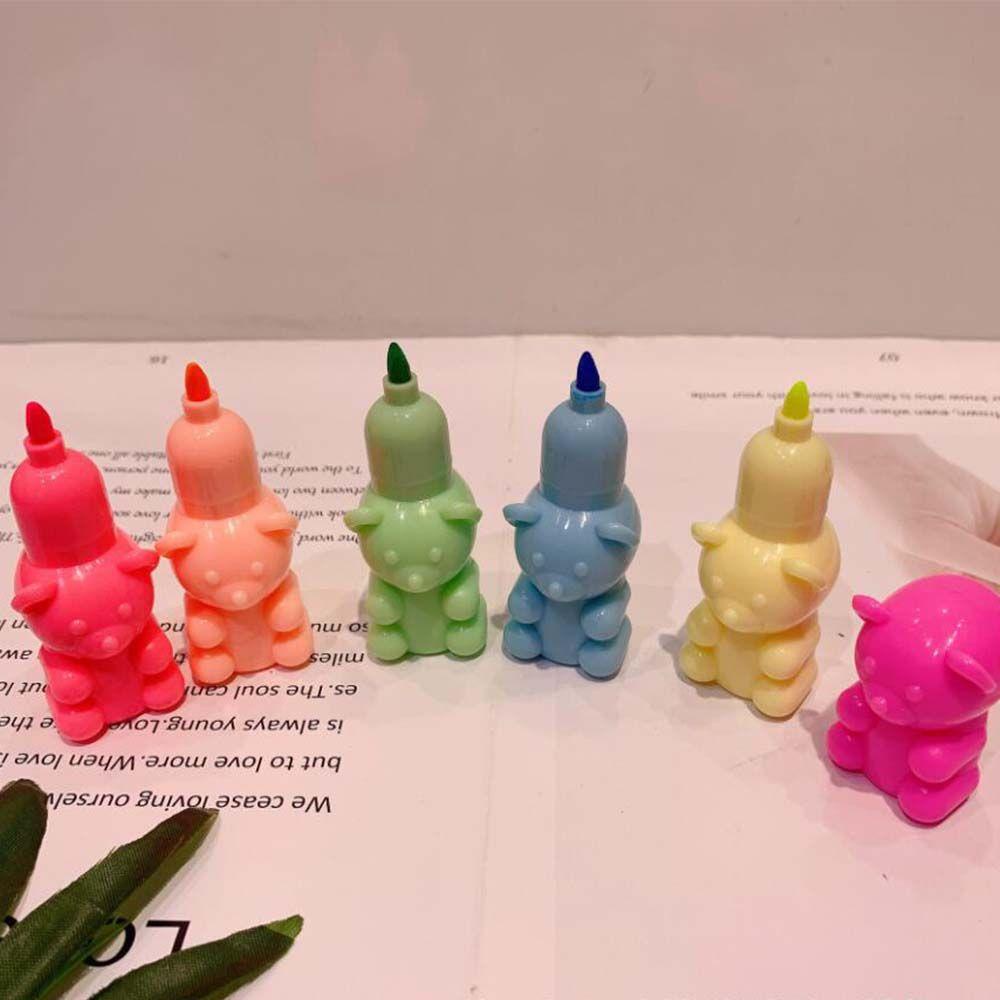 Augustina Bút Dạ Quang 5 Màu Mini Hình Gấu Dễ Thương Làm Quà Tặng Cho Bé / Văn Phòng