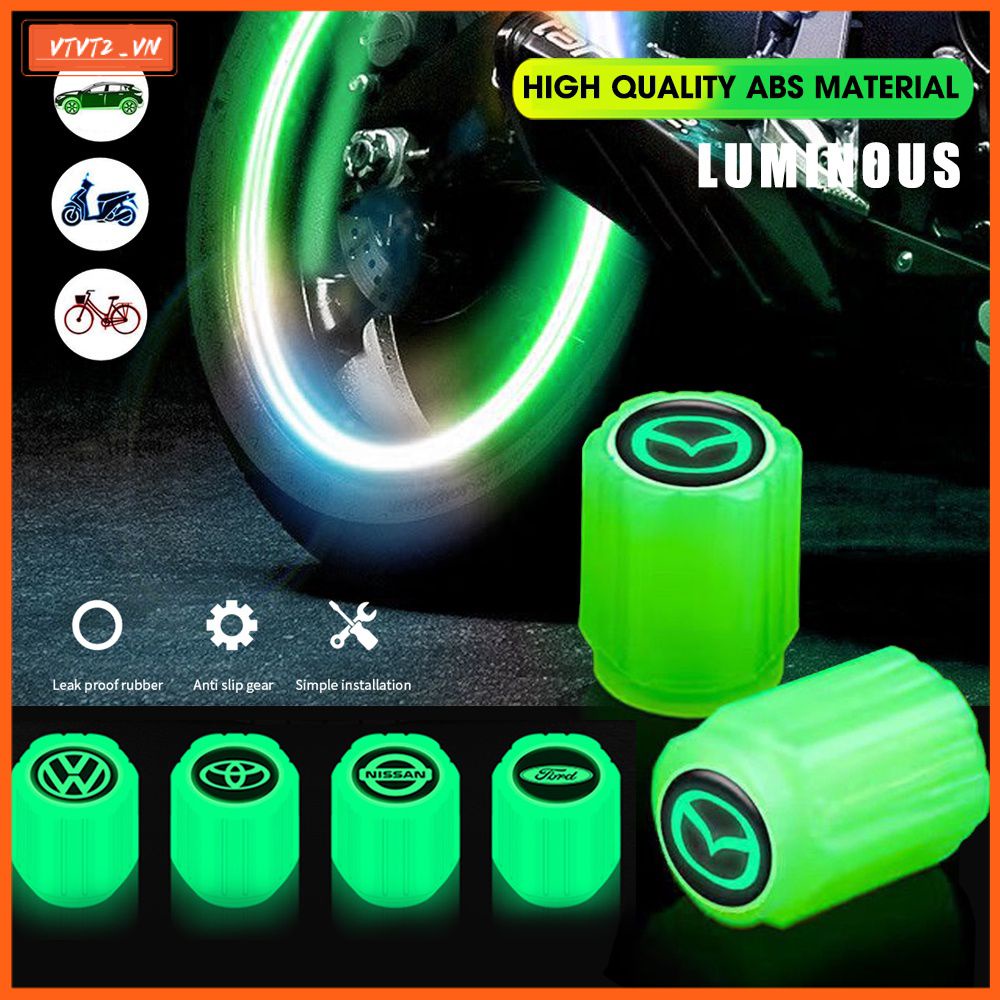 ] Đa Năng Dạ Quang Nắp Van Nhựa Chống Bám Bụi Xe Bánh Xe Bánh Xe Đèn Led Phát Sáng lốp Thân Có Áp Dụng Xe Ô Tô Xe Máy Xe Đạp
