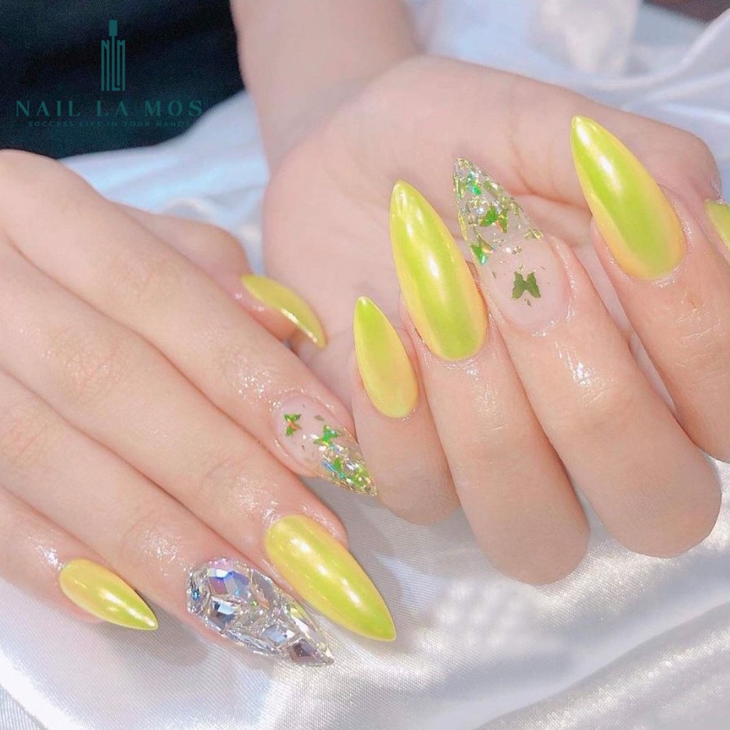 Set 12 ô nhũ bướm lấp lánh rất sáng đắp ẩn gel phong cách Hàn Nhật