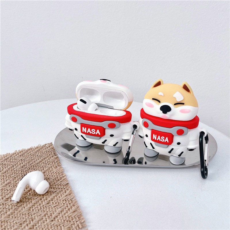 Vỏ bảo vệ cún nasa, bao đựng tai nghe airpods 1 2 pro chống va đập, chống bẩn