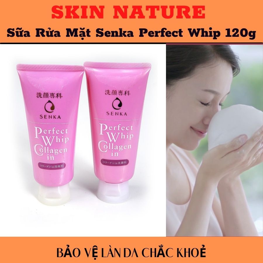 Senka Perfect 120g - Sữa rửa mặt cho mọi loại da tạo bọt mịn giúp sạch da, trắng mịn