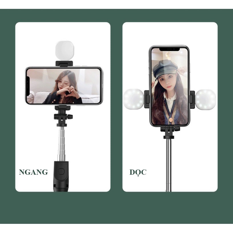 Gậy Tự Sướng chụp hình Avohero L-01 cây chụp ảnh có chân đứng và 2 đèn LED hỗ trợ livestream | BigBuy360 - bigbuy360.vn