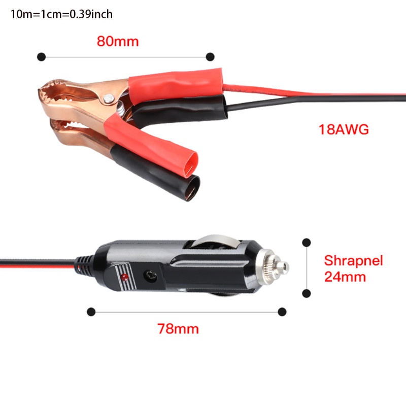 Cáp Sạc Kẹp Cá Sấu Nối Dài 12V-24V