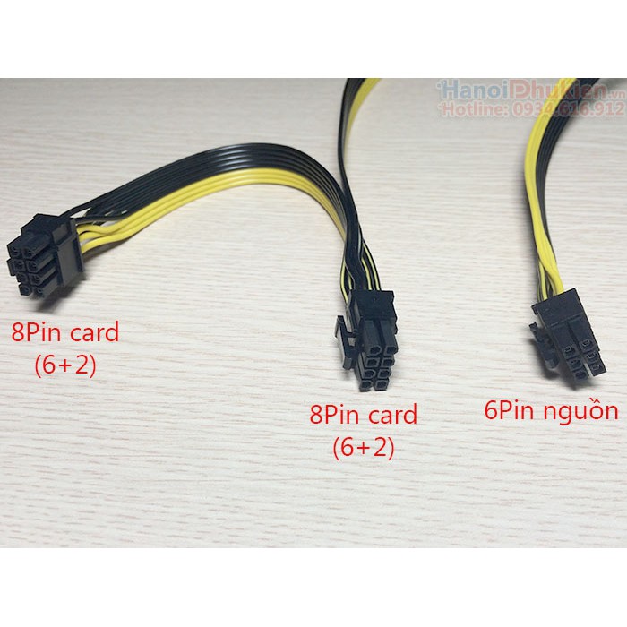 Cáp chuyển nguồn 6Pin Modular PSU sang 2x8Pin (6+2) cấp nguồn cho card VGA