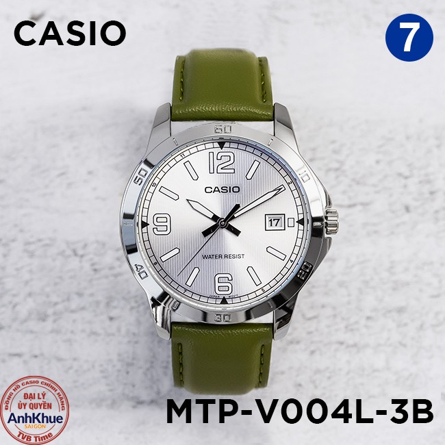 Đồng hồ nam dây da Casio chính hãng Anh Khuê MTP-V004 Series (41mm)